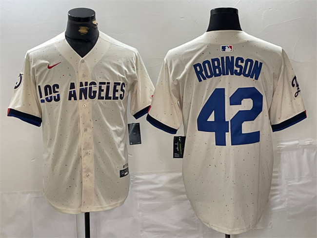 Men's Los Angeles Dodgers #42 Jackie Robinson Cream Stitched Baseball Jersey Men's Los Angeles Dodgers #42 Jackie Robinson Cream Stitched Baseball Jersey